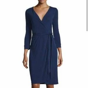 DVF Navy Wrap Dress